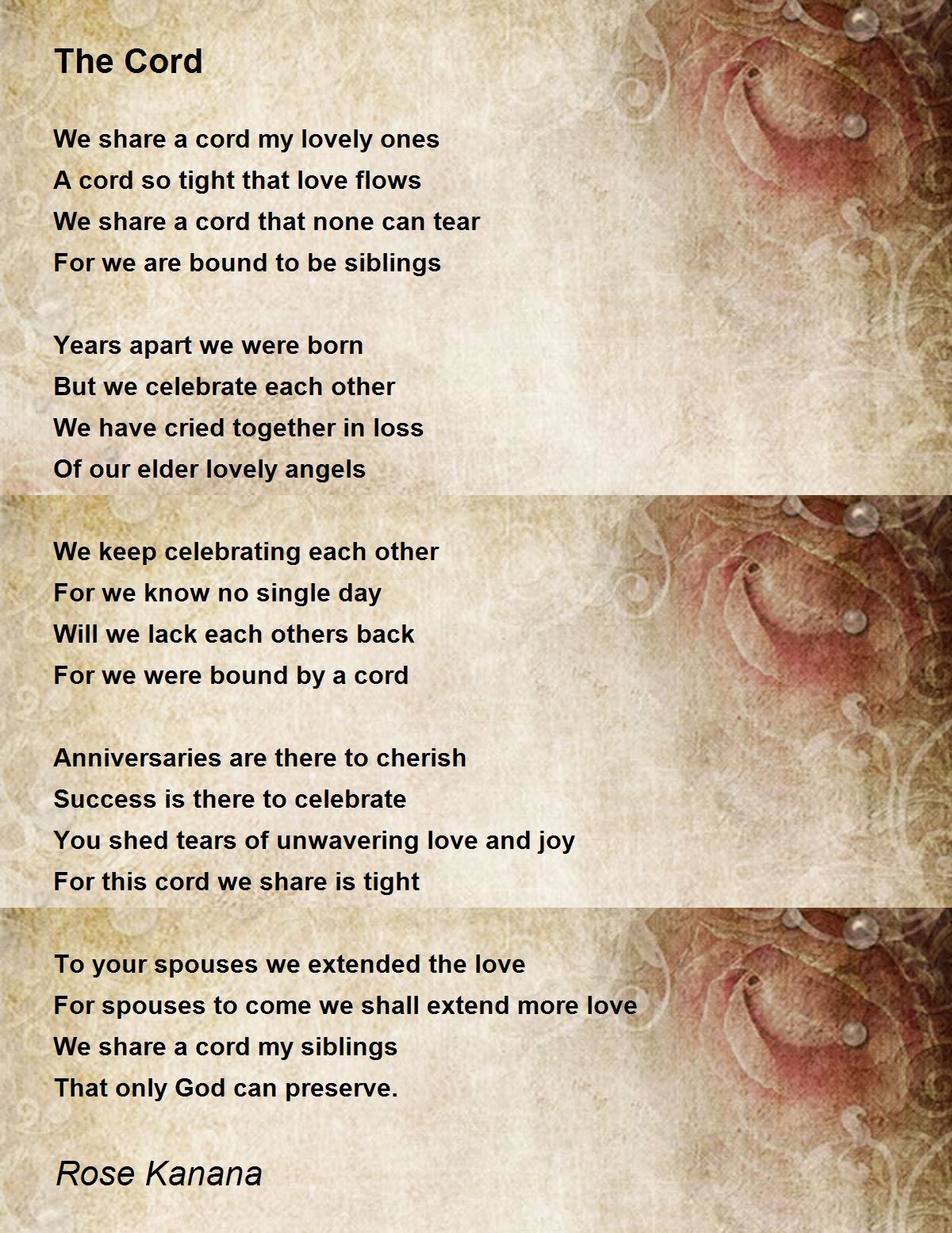 The Cord The Cord Poem by Rose Kanana