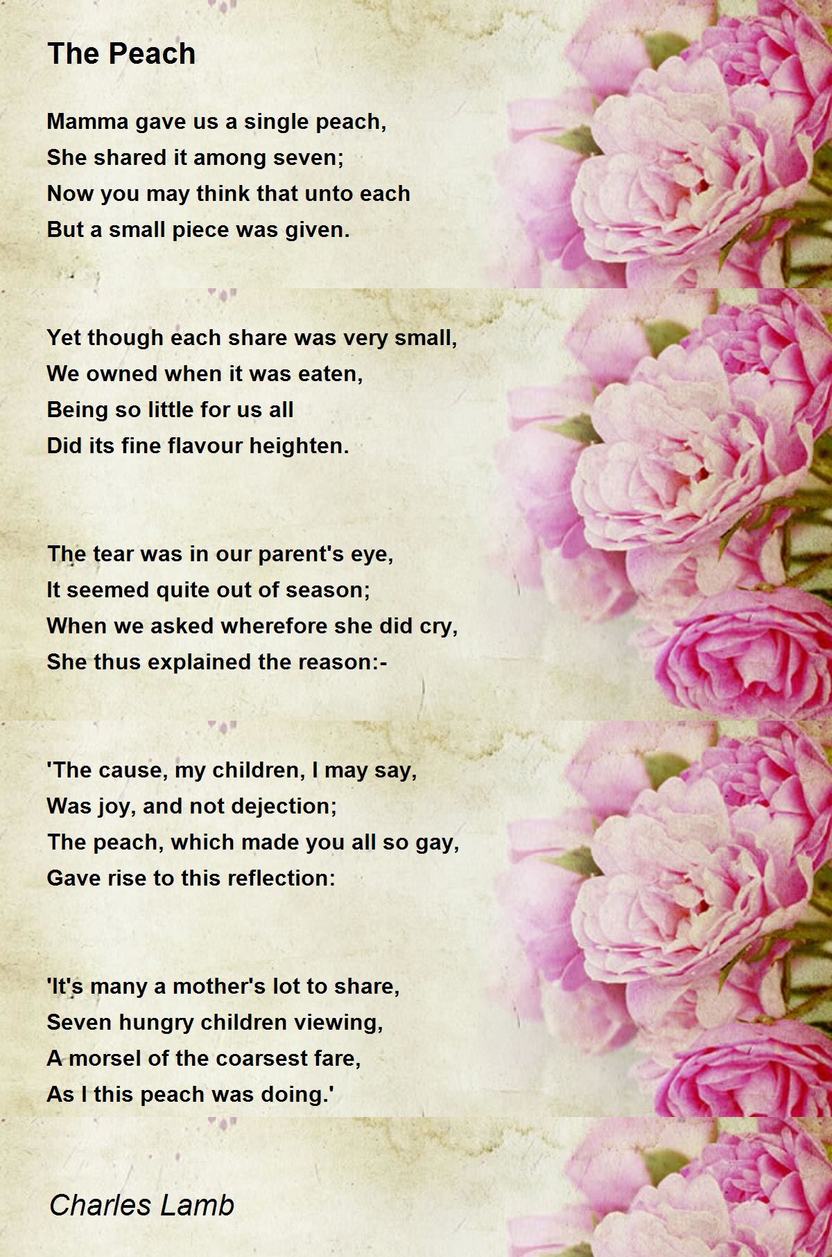 The Peach The Peach Poem by Charles Lamb