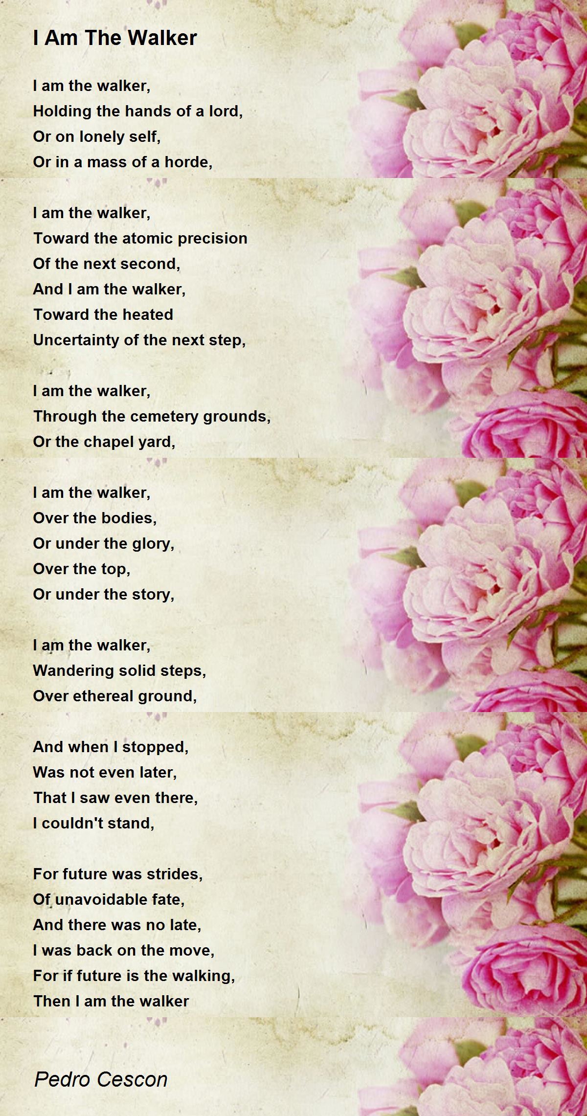 I Am The Walker by Pedro Cescon - I Am The Walker Poem