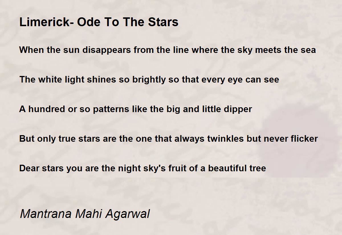 Limerick Ode To The Stars Limerick Ode To The Stars Poem by