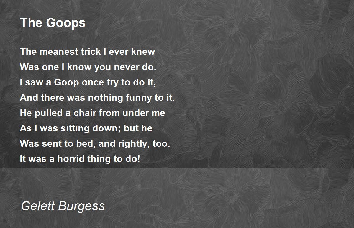 The Goops by Gelett Burgess - The Goops Poem