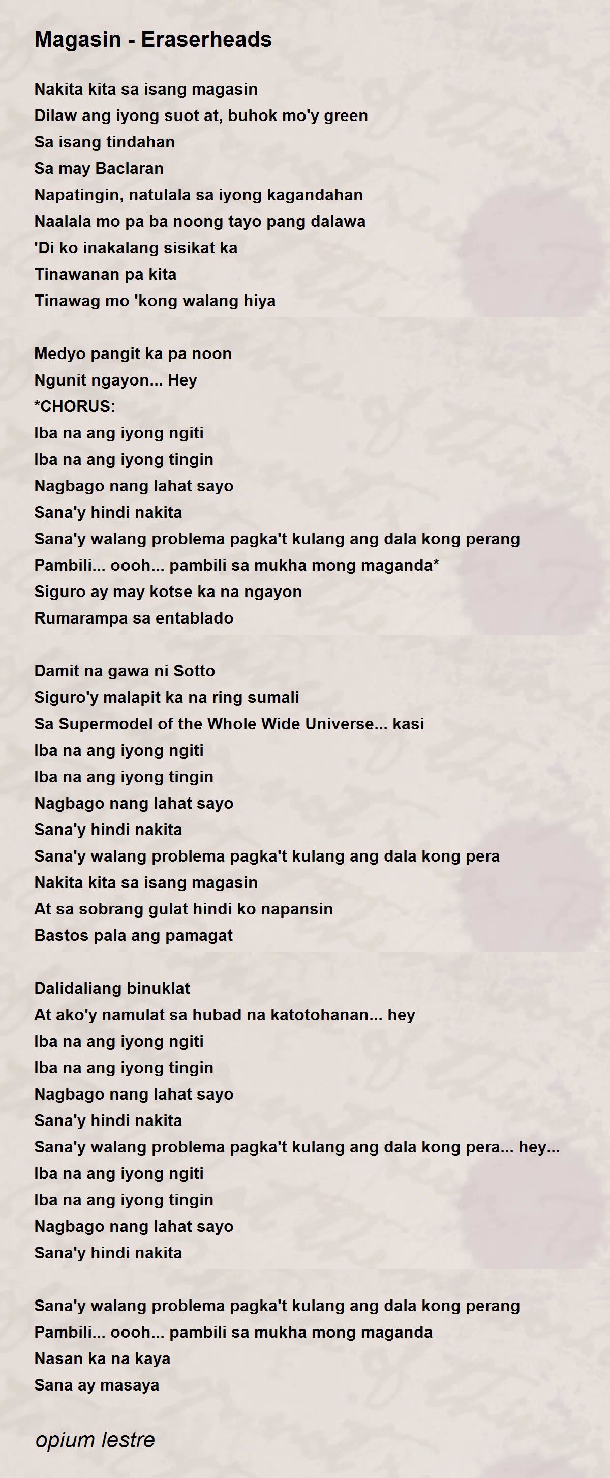 Magasin Eraserheads Magasin Eraserheads Poem by opium lestre