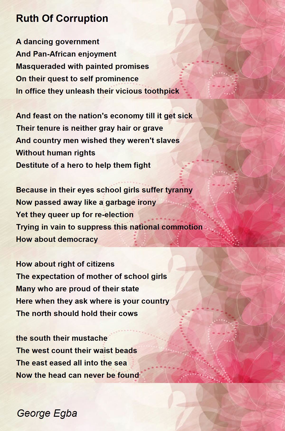 Ruth Of Corruption Ruth Of Corruption Poem by Samuel