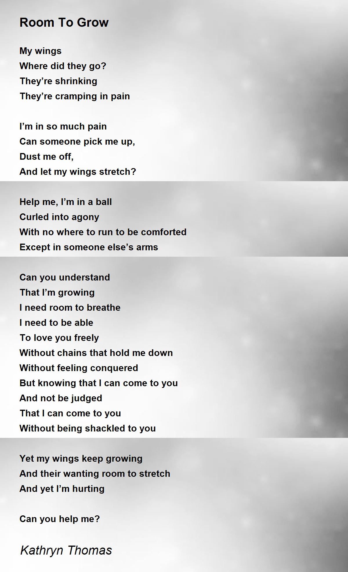 Room To Grow Room To Grow Poem by Kathryn Thomas