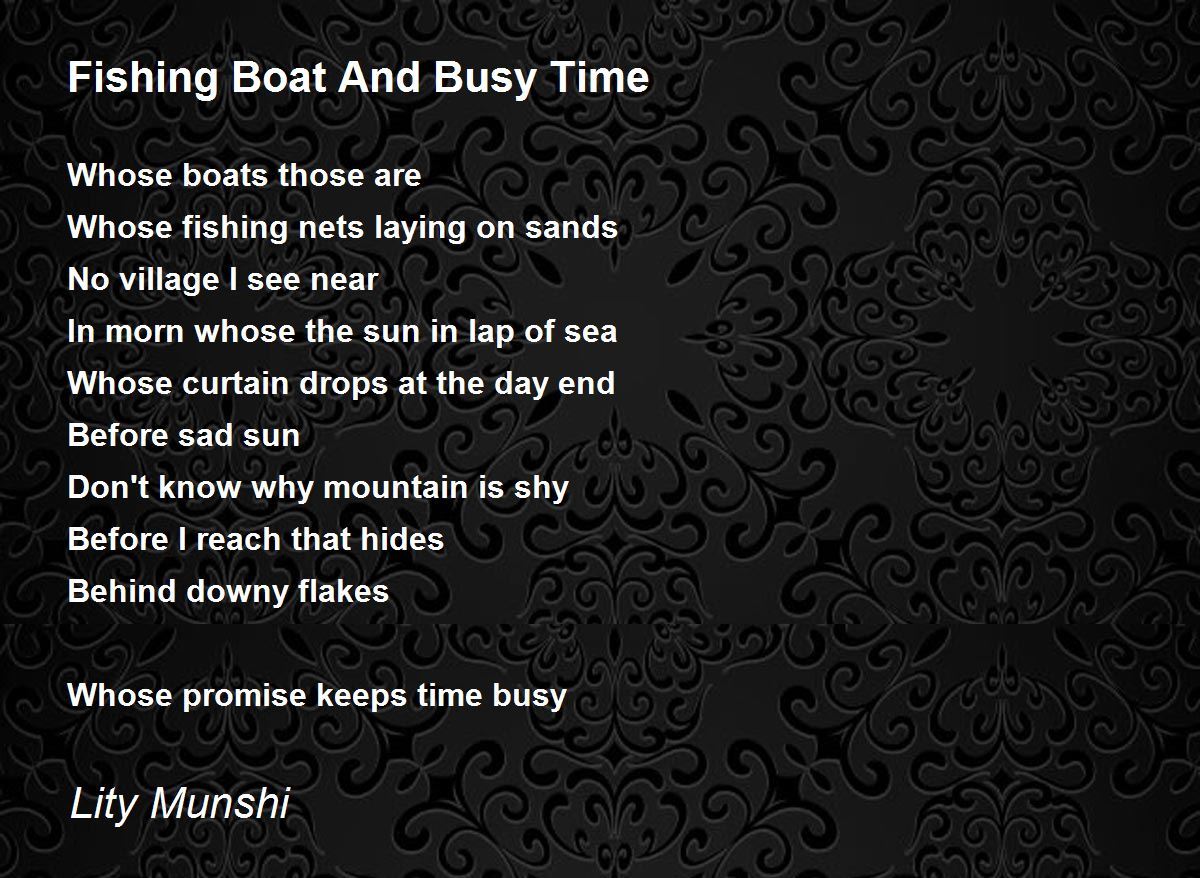 Fishing Boat And Busy Time Poem by Lity Munshi - Poem Hunter