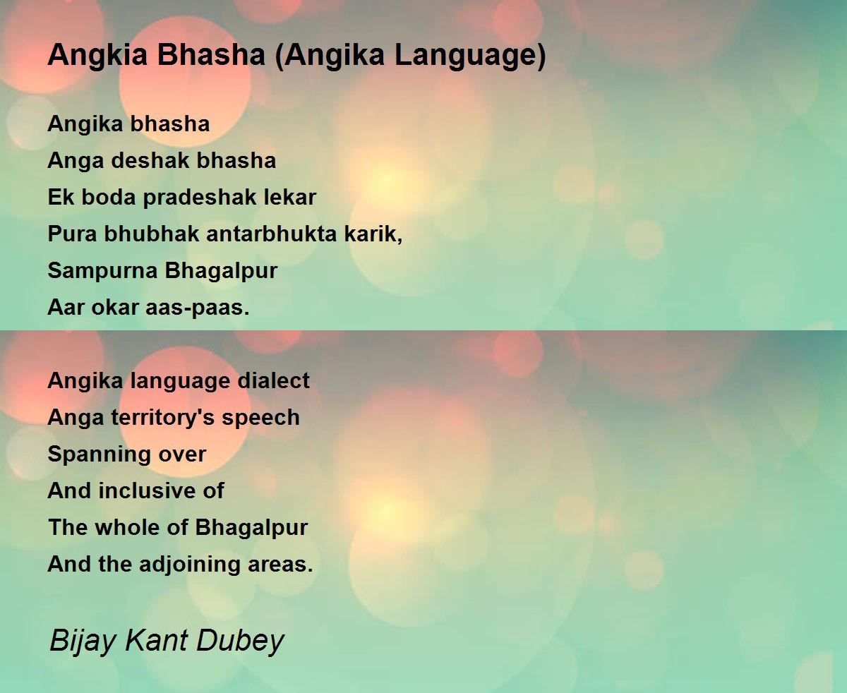 Angkia Bhasha (Angika Language) by Bijay Kant Dubey Angkia Bhasha