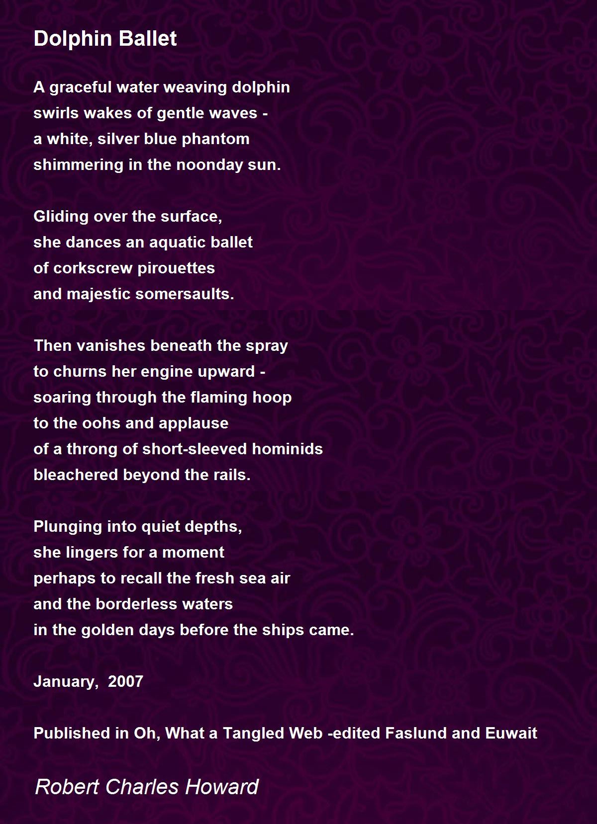 Dolphin Ballet Poem by Robert Charles Howard Poem Hunter