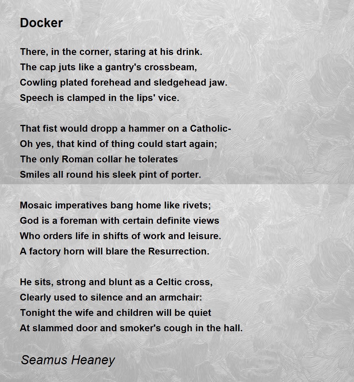 Docker - Docker Poem by Seamus Heaney