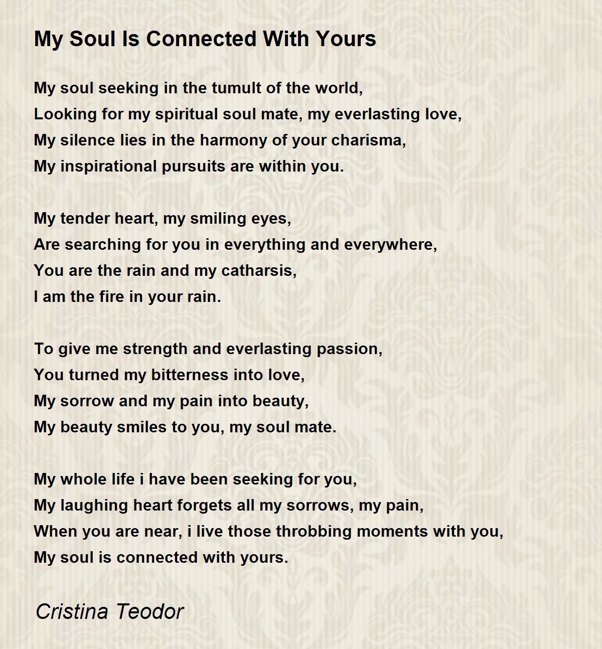 Soulmate poem searching for my The 45