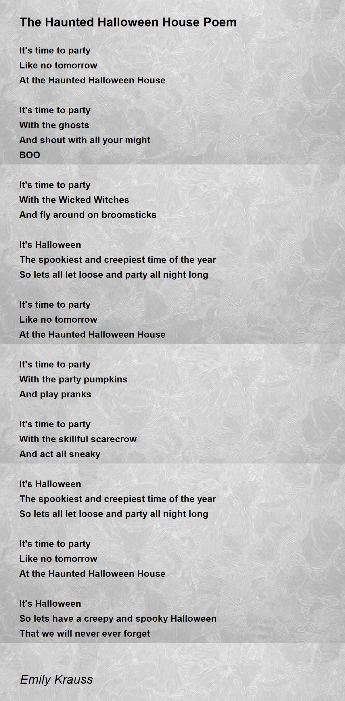The Haunted Halloween House Poem The Haunted Halloween House Poem