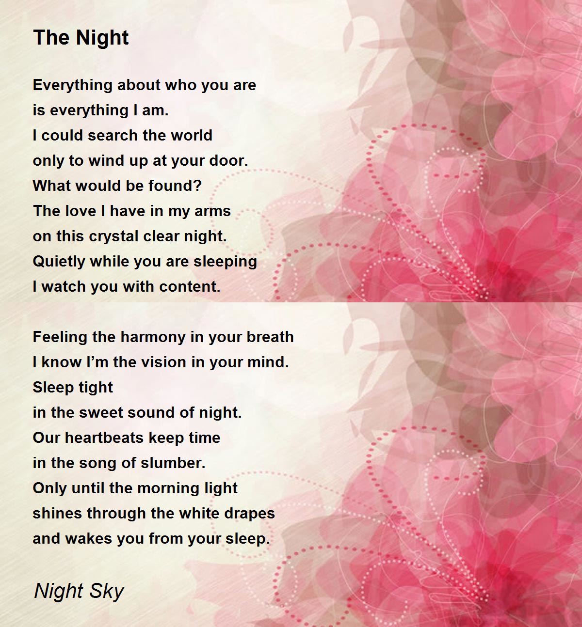 The Night The Night Poem by Night Sky