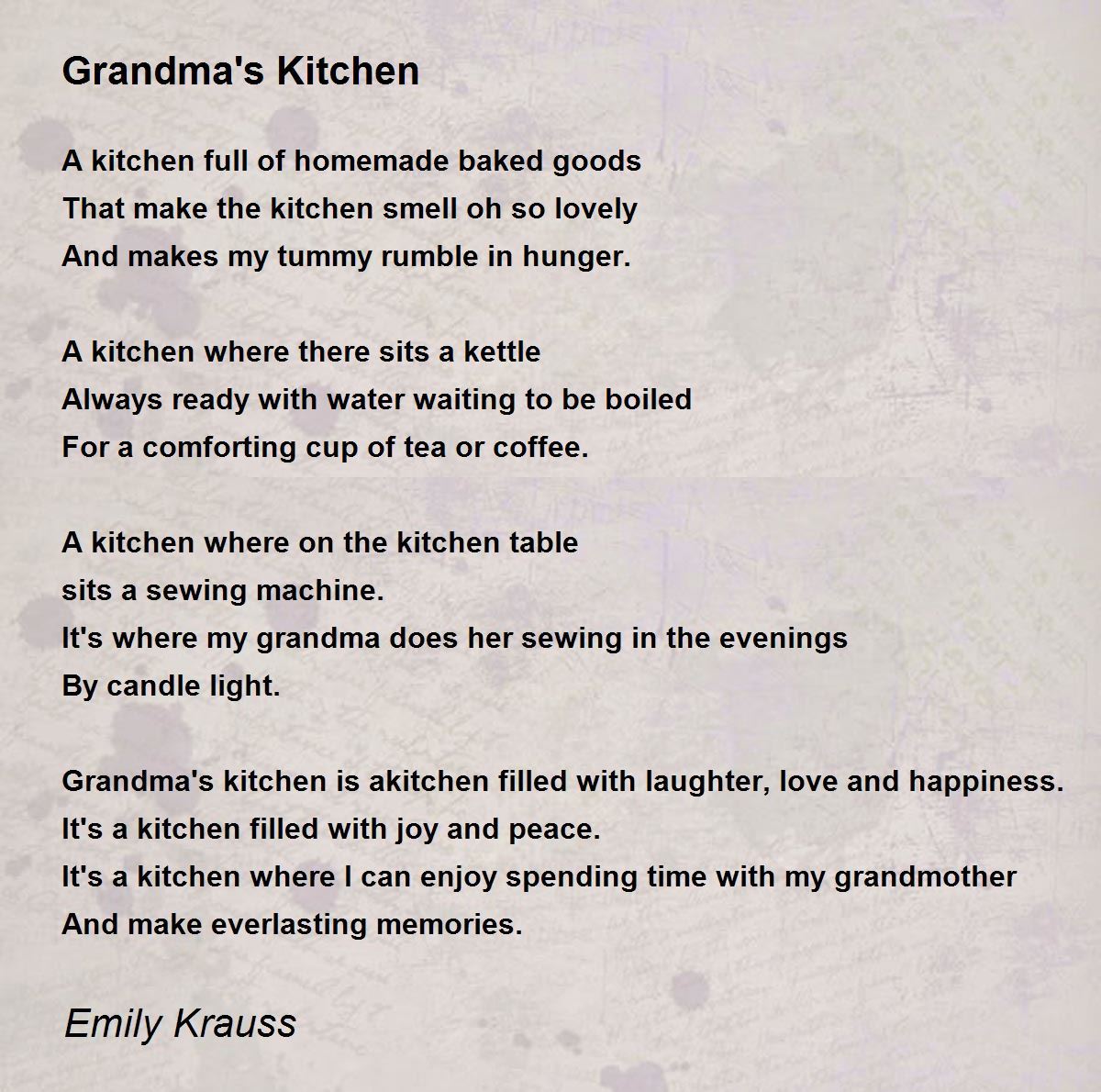 Grandma's Kitchen Grandma's Kitchen Poem by Emily Krauss
