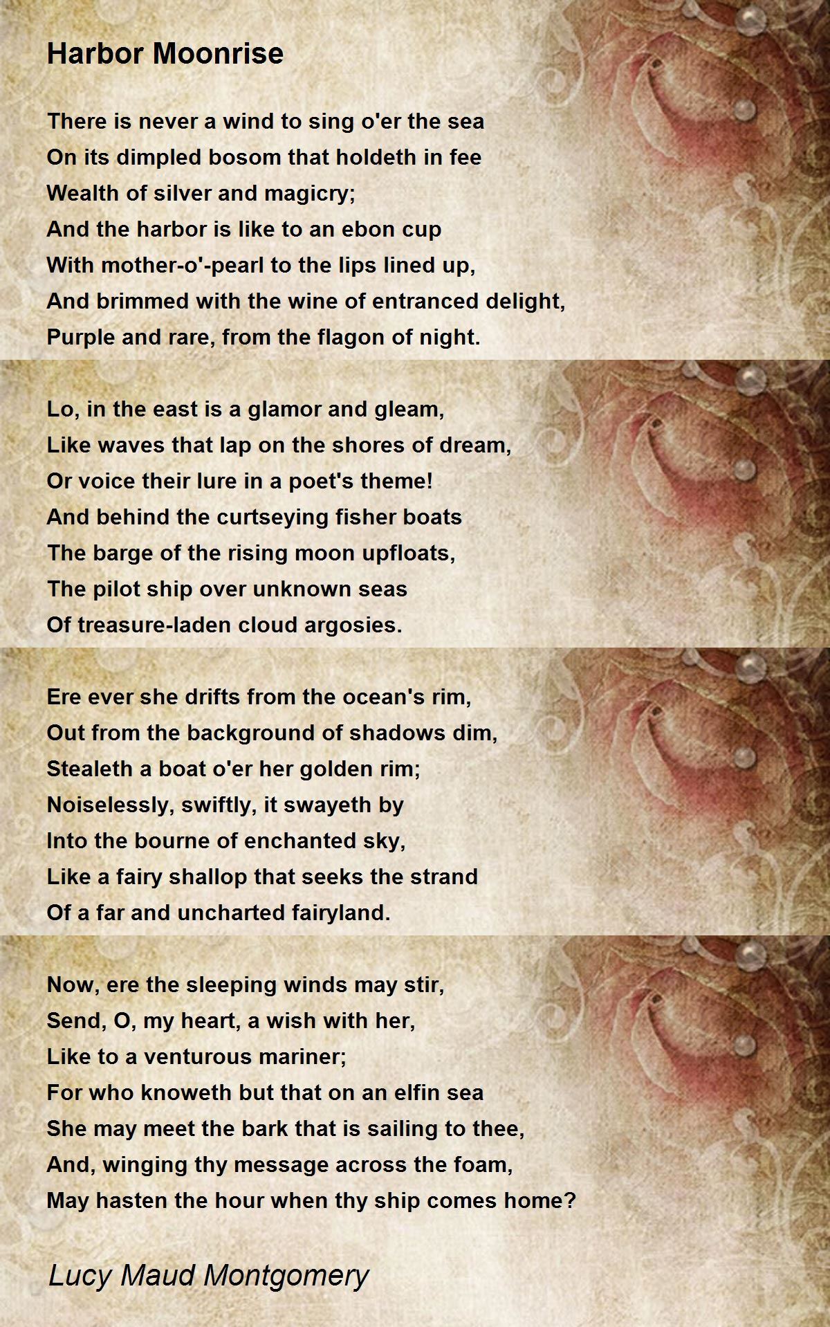 Harbor Moonrise Harbor Moonrise Poem by Lucy Maud Montgomery