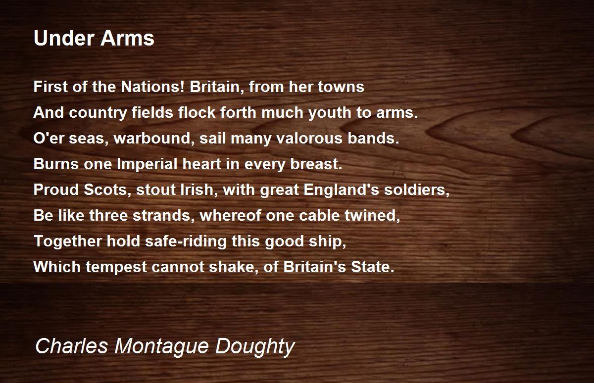 Under Arms Under Arms Poem by Charles Montague Doughty