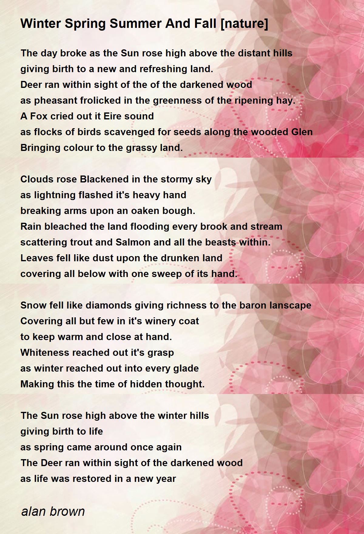 Winter Spring Summer And Fall [nature] Winter Spring Summer And Fall