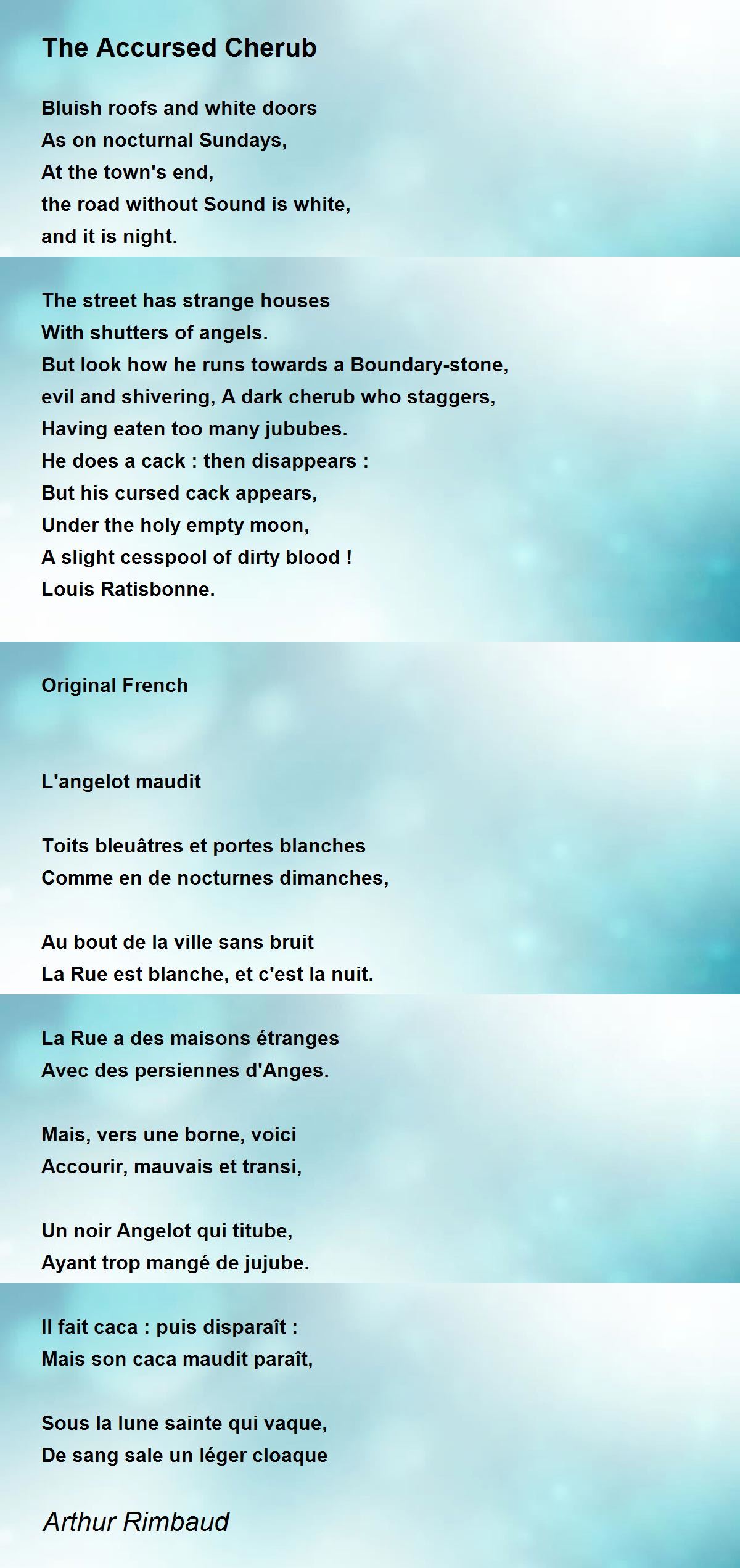 Rimbaud Poems In French , Le Dormeur du Val d’Arthur Rimbaud ...