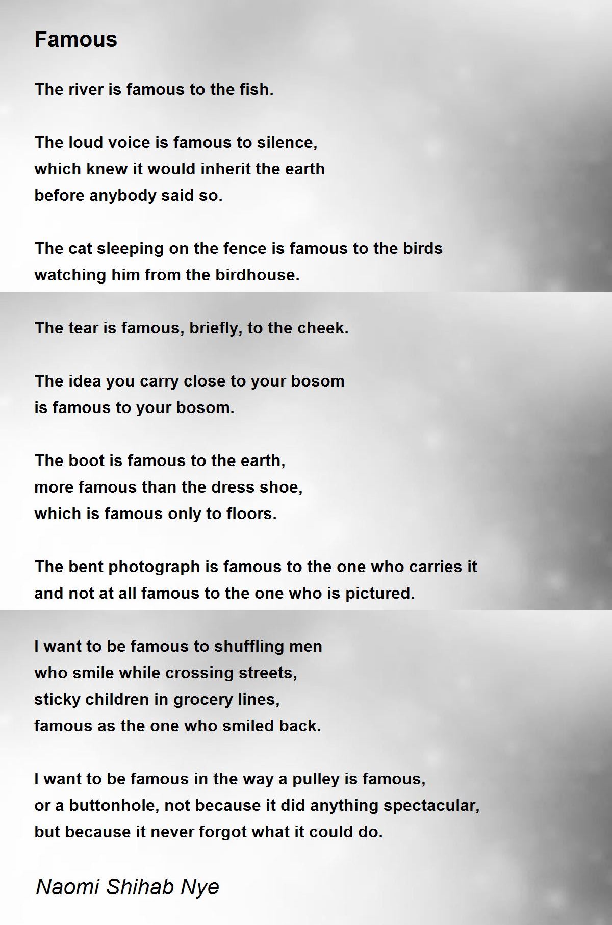 Famous Poem by Naomi Shihab Nye Poem Hunter