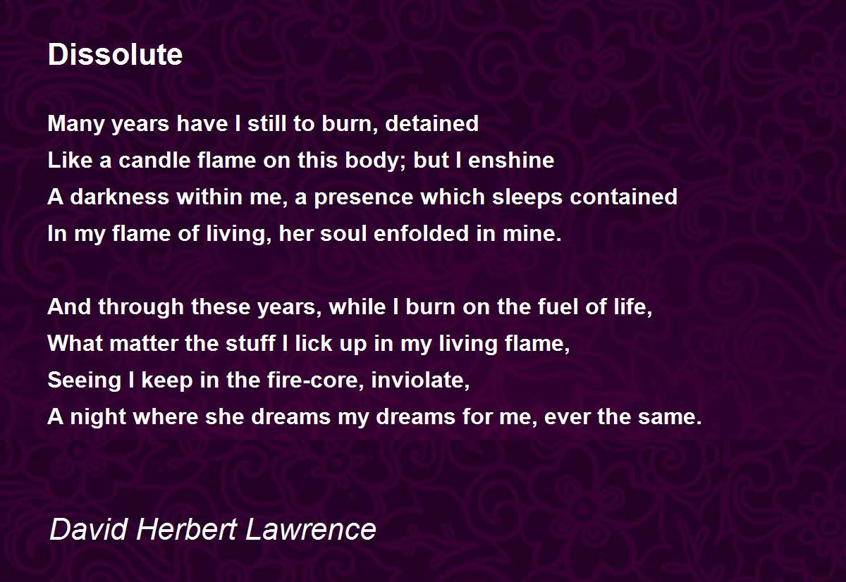 Dissolute Dissolute Poem By David Herbert Lawrence