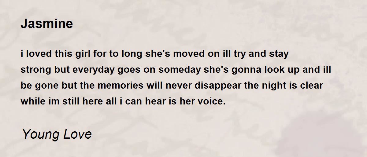Jasmine Jasmine Poem by Young Love