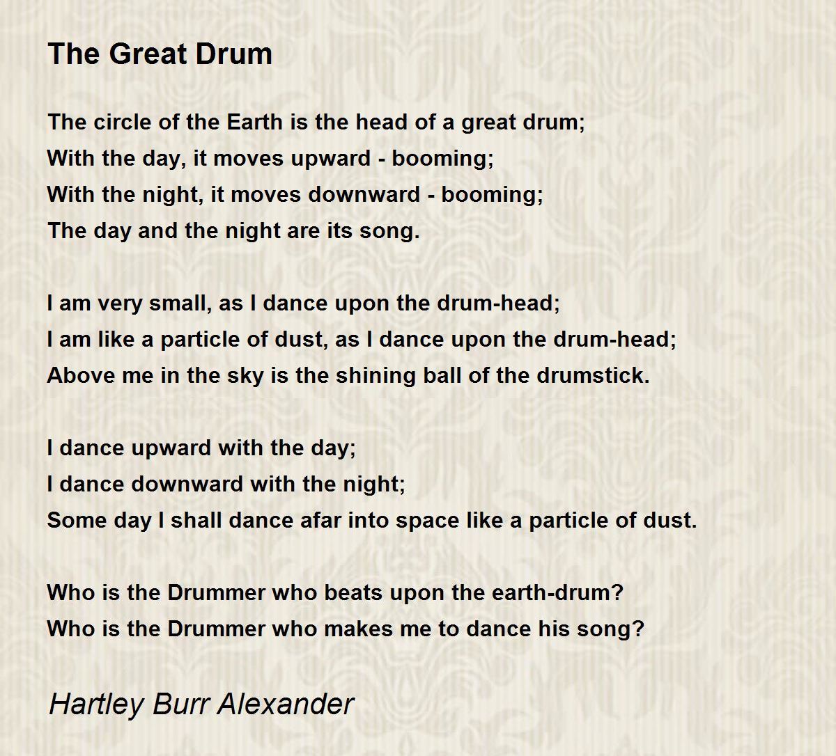The Great Drum The Great Drum Poem by Hartley Burr Alexander