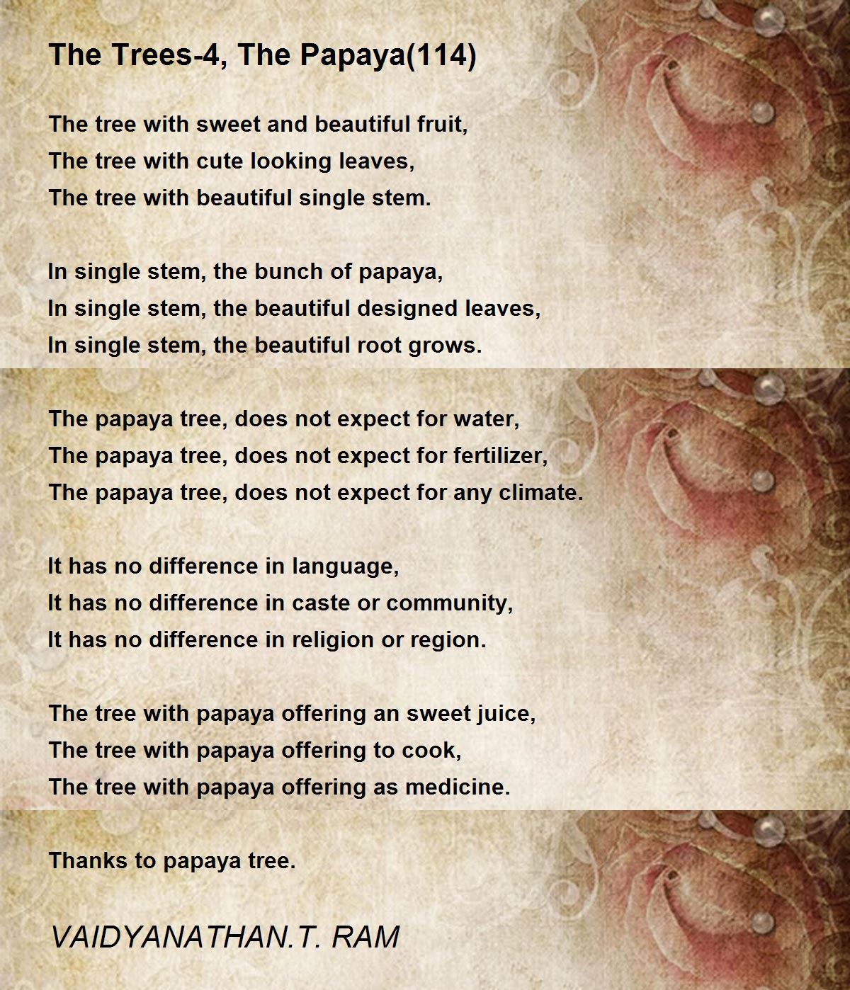 The Trees4, The Papaya(114) The Trees4, The Papaya(114) Poem by