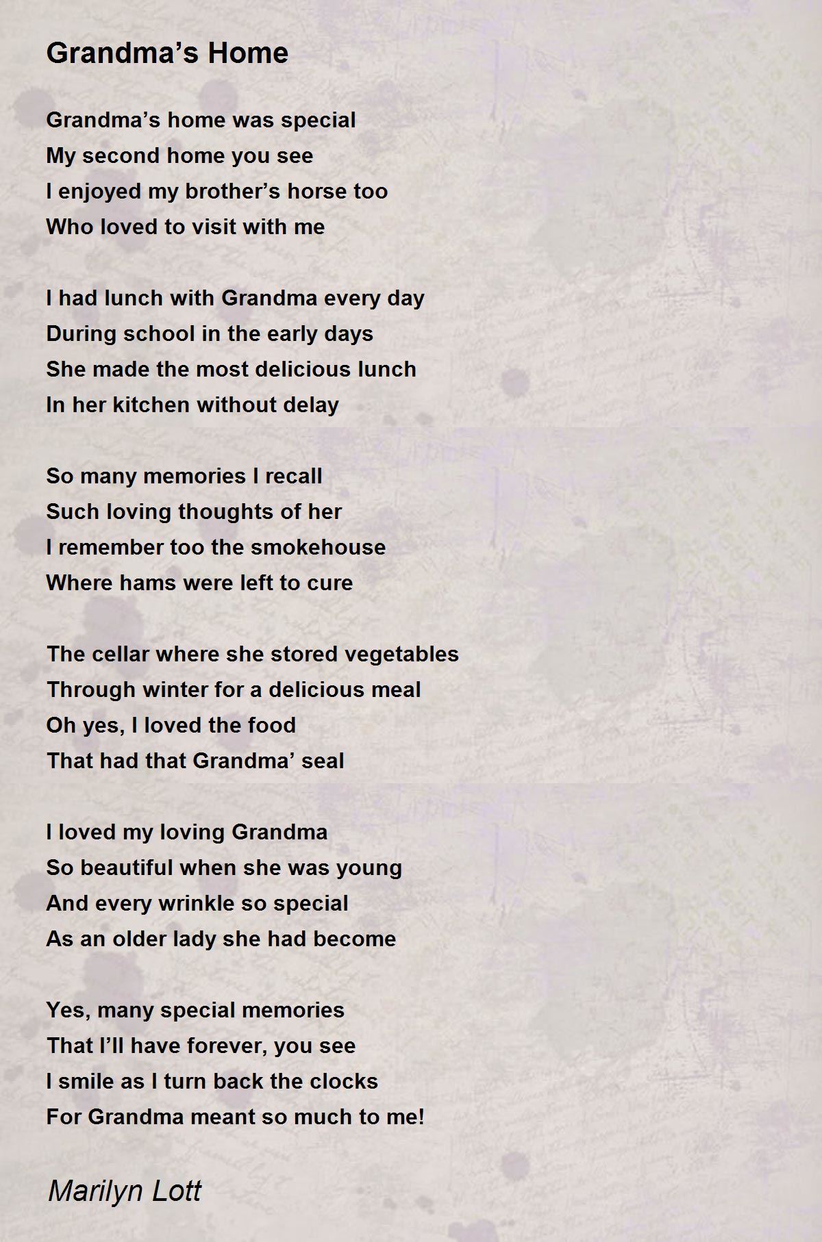 Grandma’s Home Grandma’s Home Poem by Marilyn Lott
