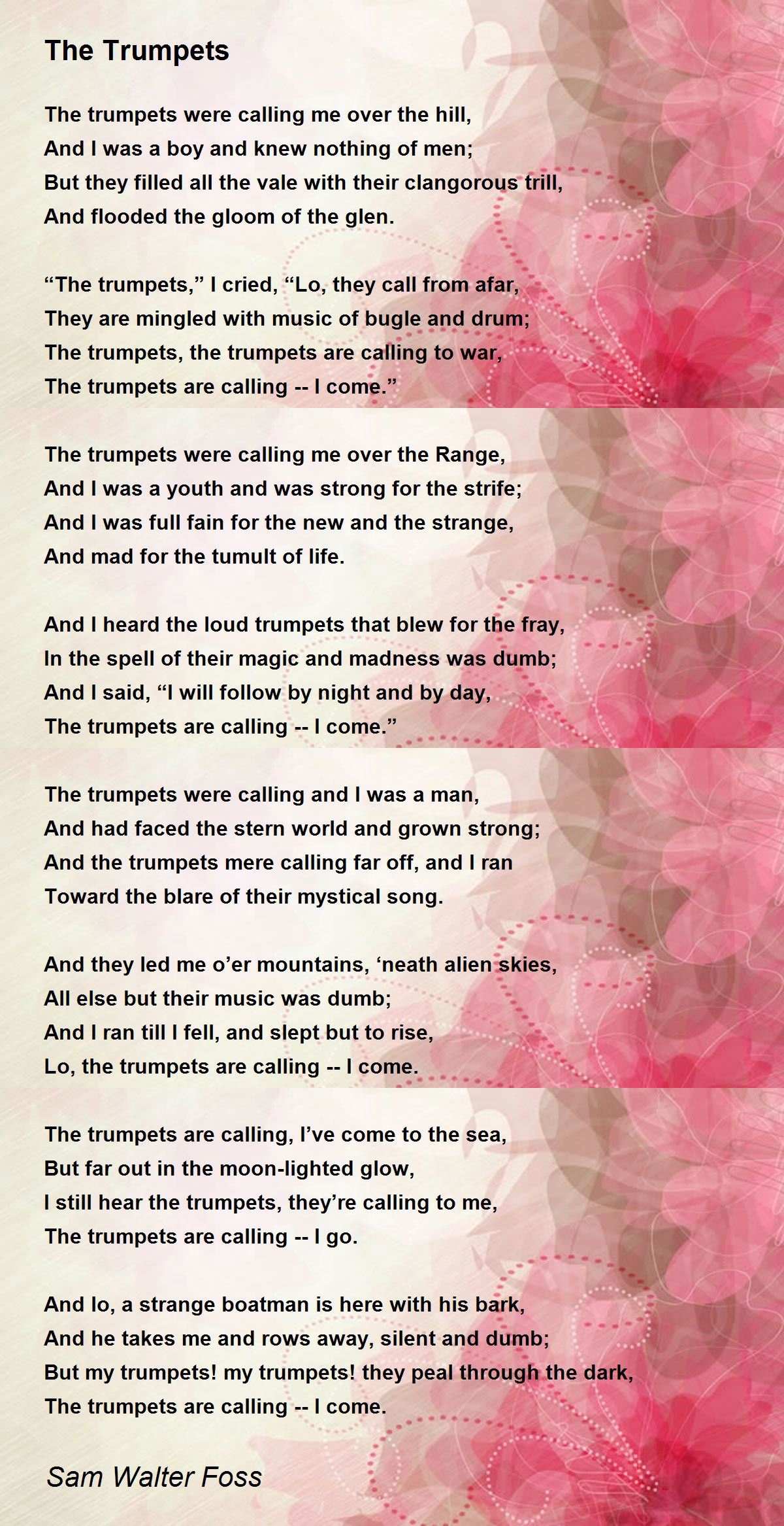 The Trumpets The Trumpets Poem by Sam Walter Foss