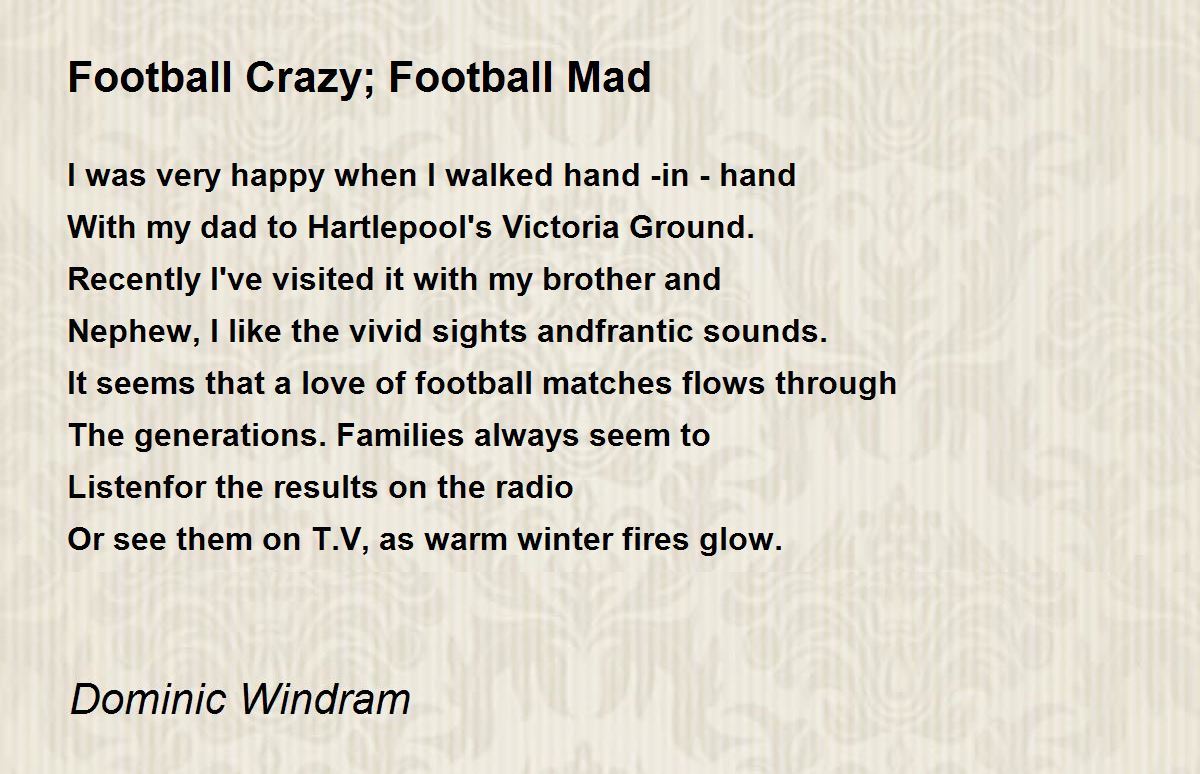 Football Crazy; Football Mad by Dominic Windram - Football Crazy