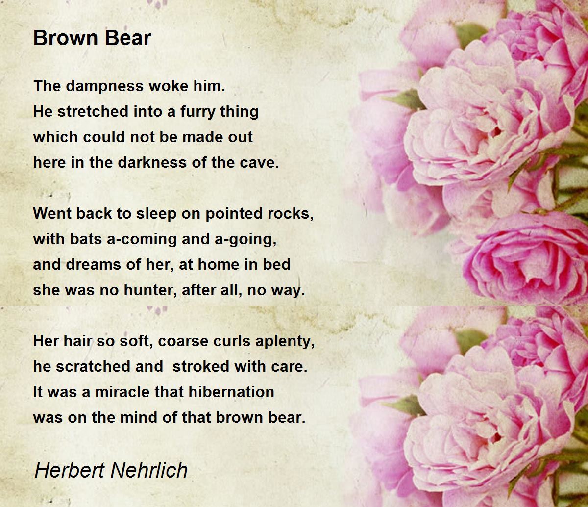 Brown Bear Brown Bear Poem by Herbert Nehrlich