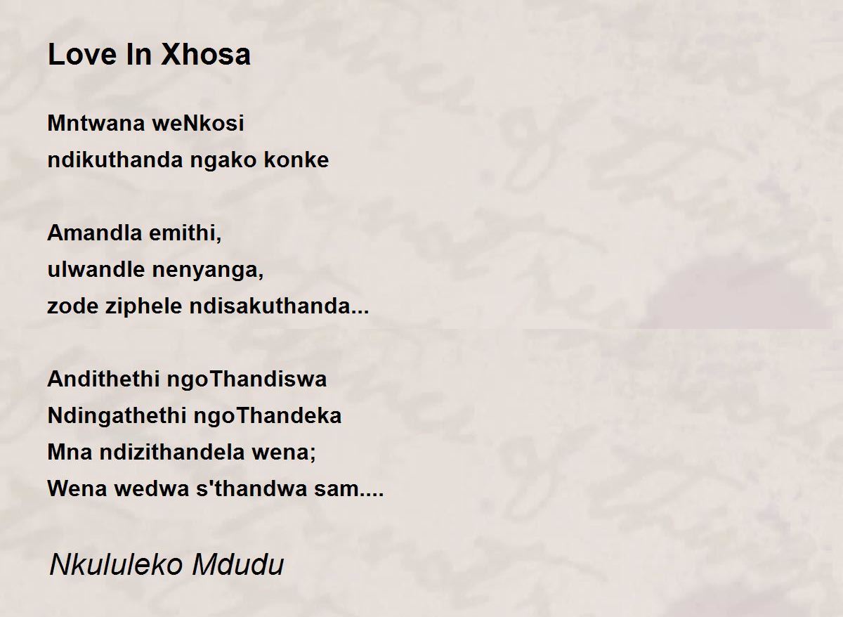 a xhosa speech