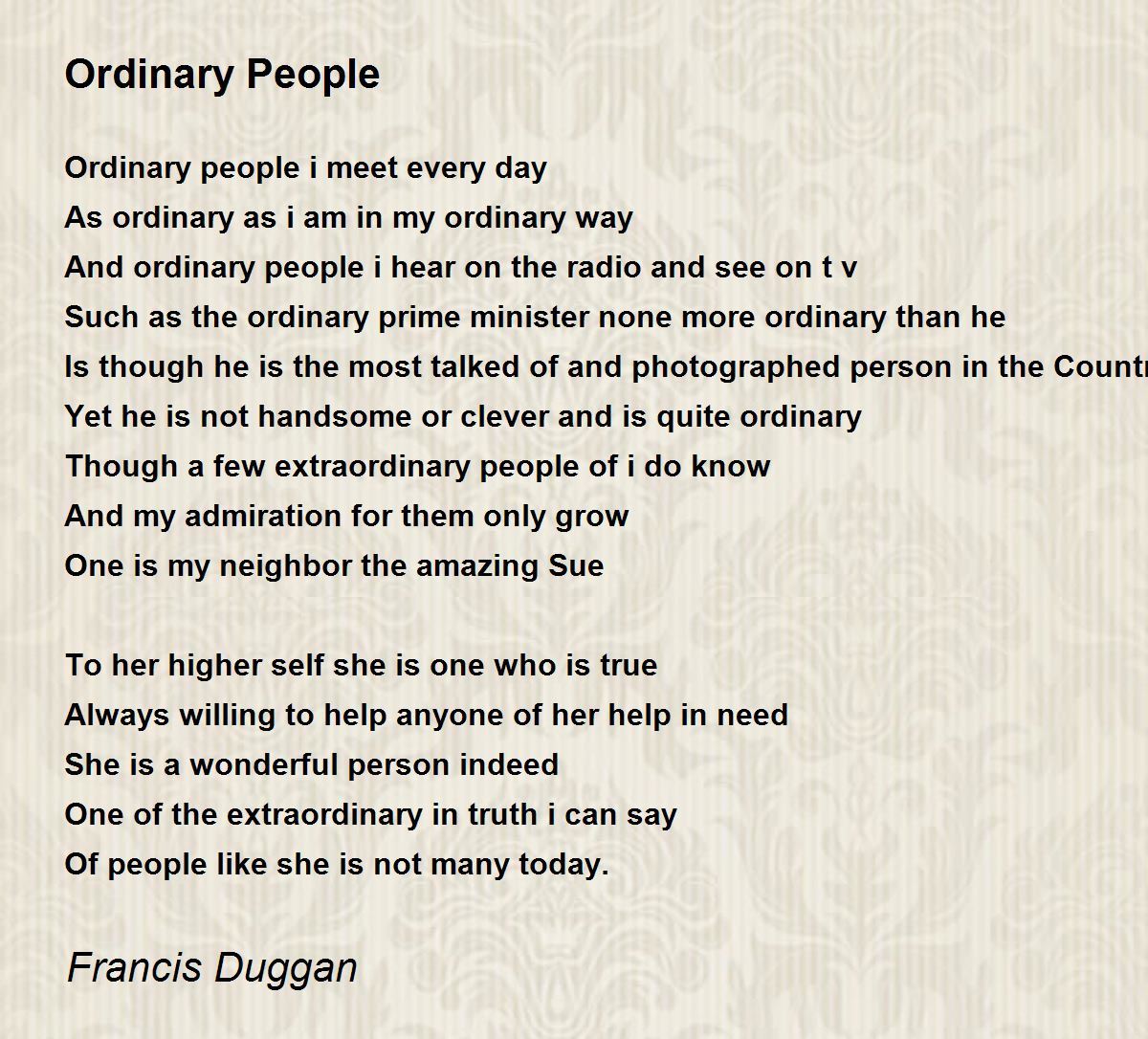 Ordinary People by Francis Duggan Ordinary