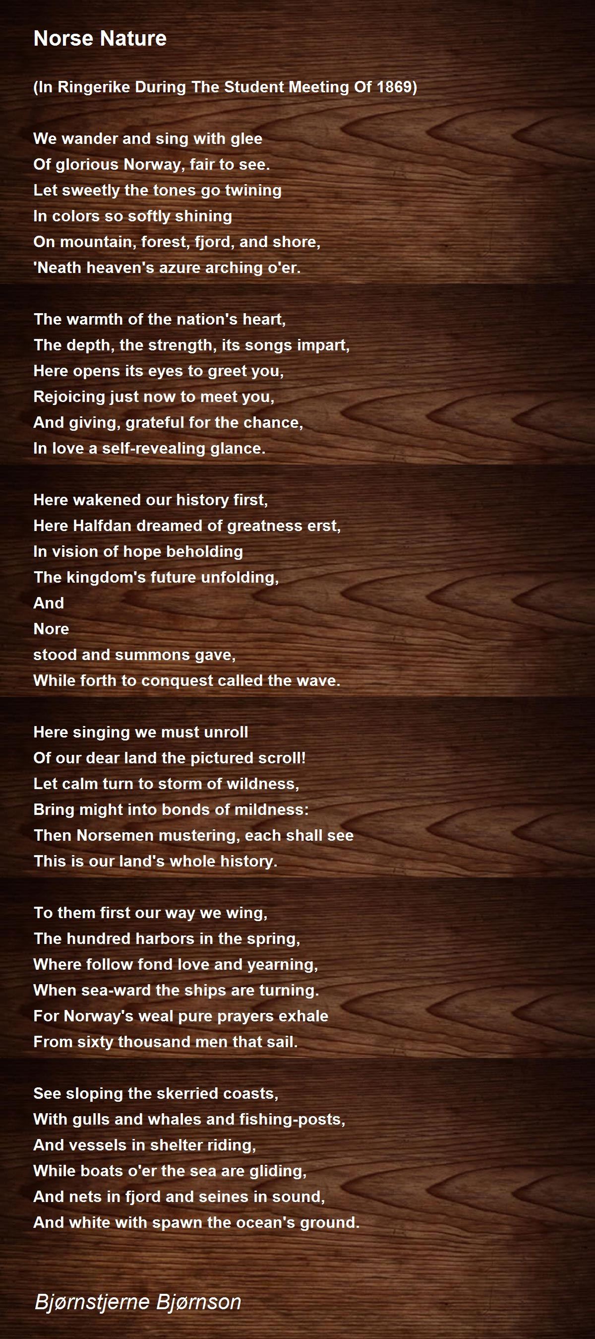 Norse Nature Norse Nature Poem by Bjørnstjerne Bjørnson