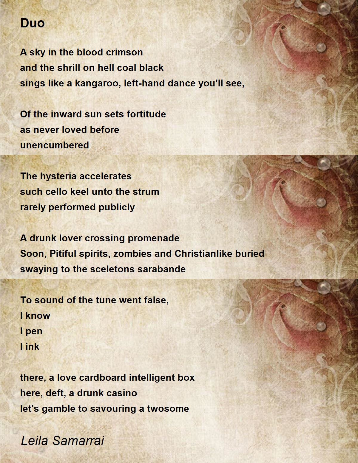 Duo Duo Poem by Leila Samarrai