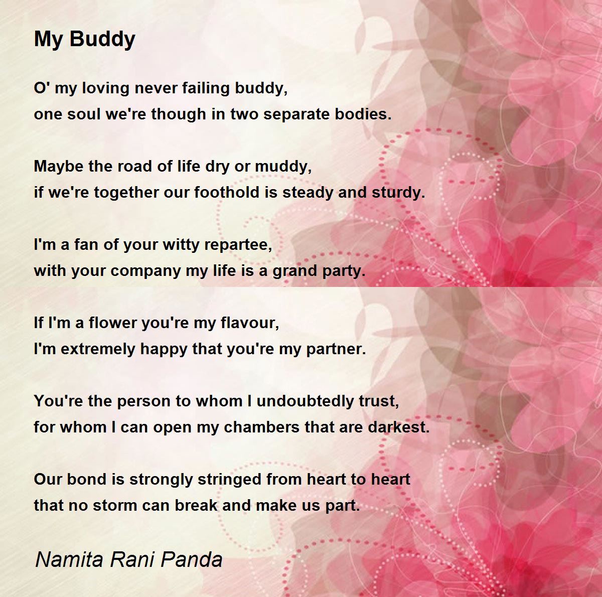 My Buddy My Buddy Poem by Namita Rani Panda