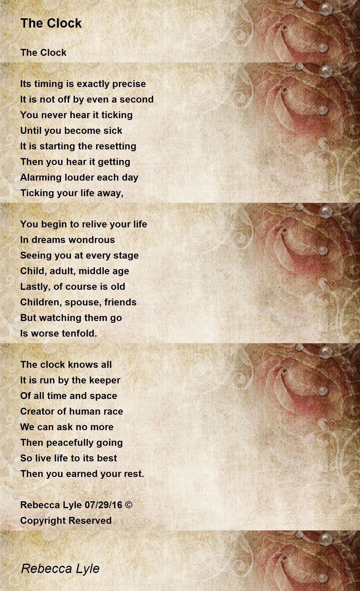 The Clock by Rebecca Lyle The Clock Poem
