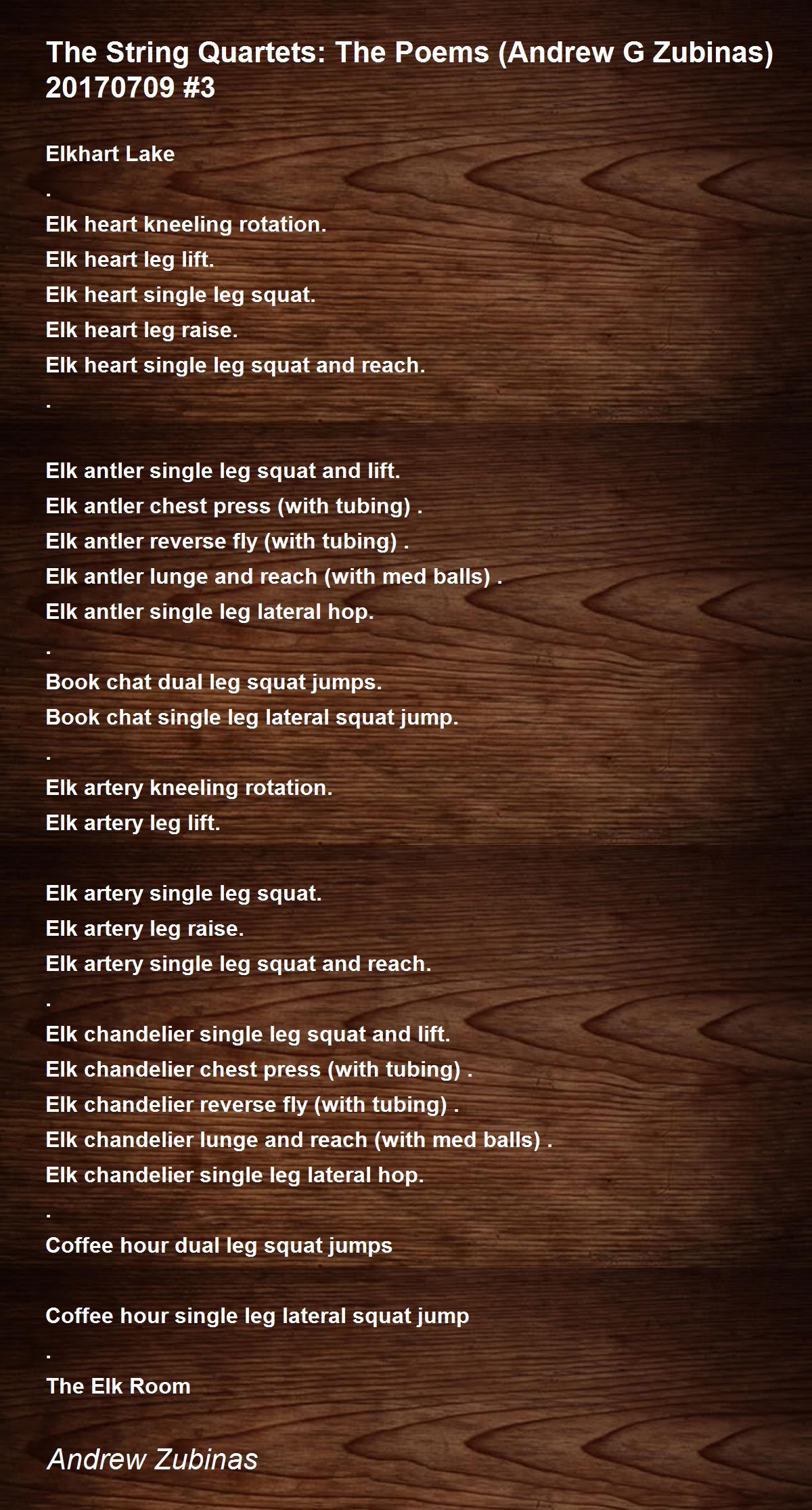 The String Quartets The Poems (Andrew G Zubinas) 20170709 3 by Andrew