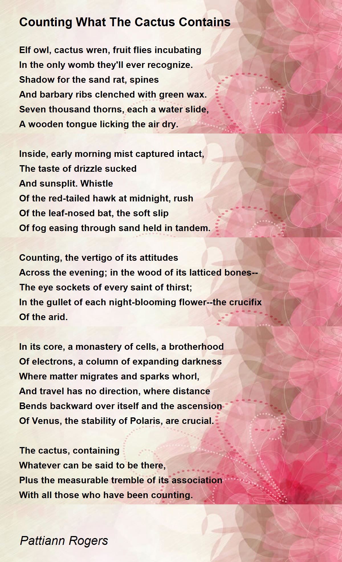 Counting What The Cactus Contains Counting What The Cactus Contains