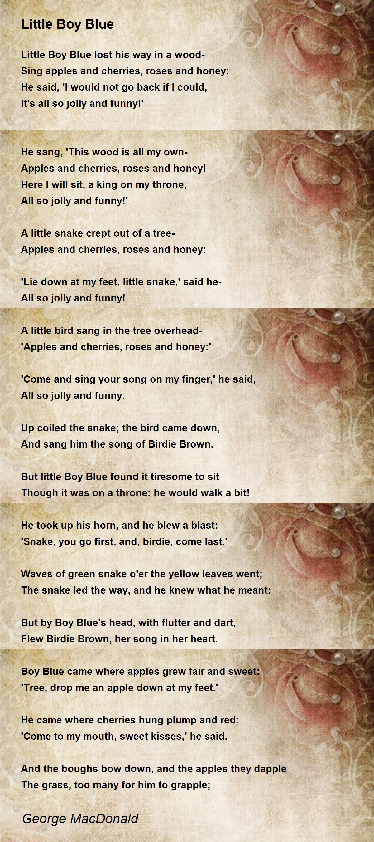 Little Boy Blue - Little Boy Blue Poem by George MacDonald