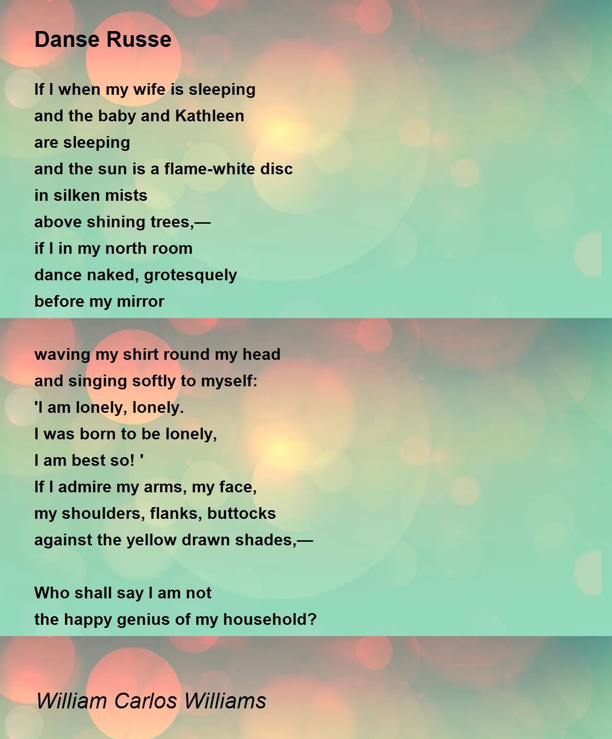 Danse Russe Poem by William Carlos Williams - Poem Hunter