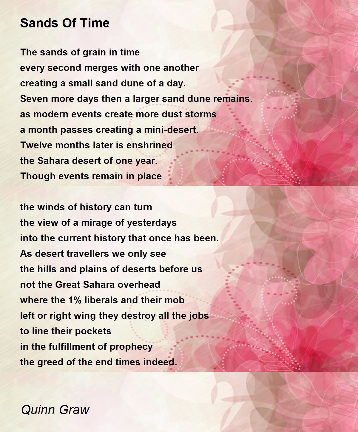 Sands Of Time Poem by Quinn Graw Poem Hunter