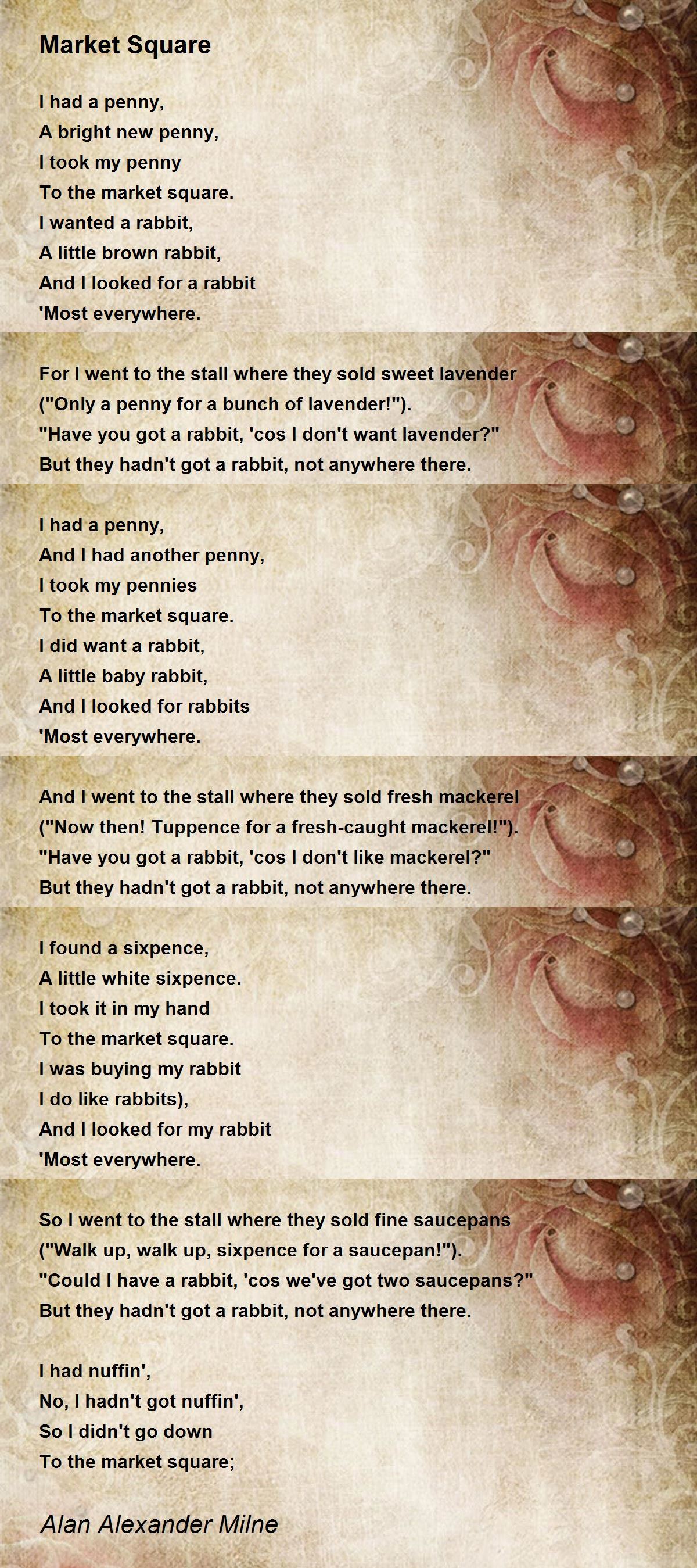 Market Square Poem by Alan Alexander Milne - Poem Hunter