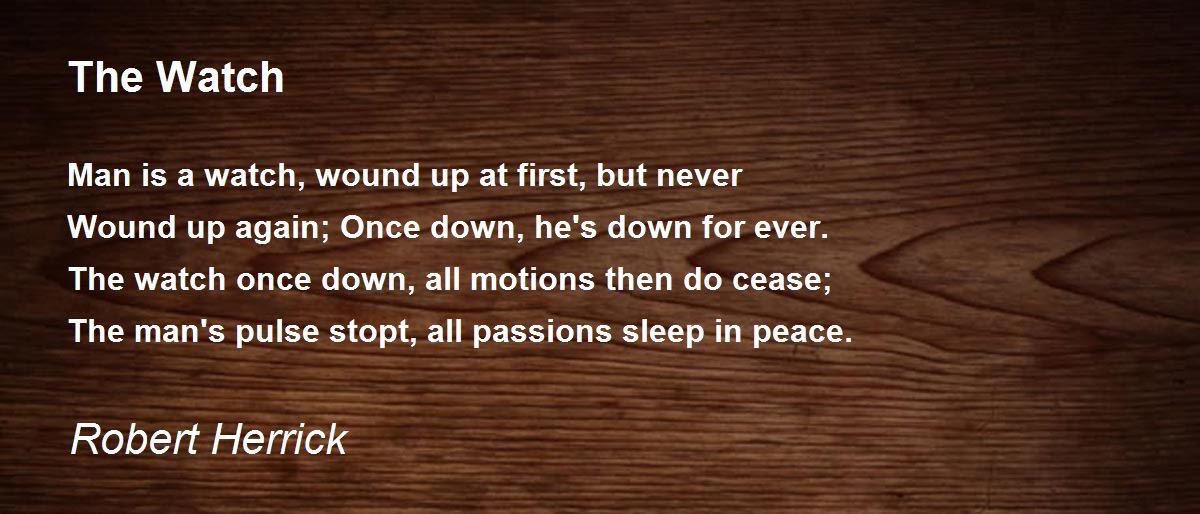 The Watch The Watch Poem by Robert Herrick