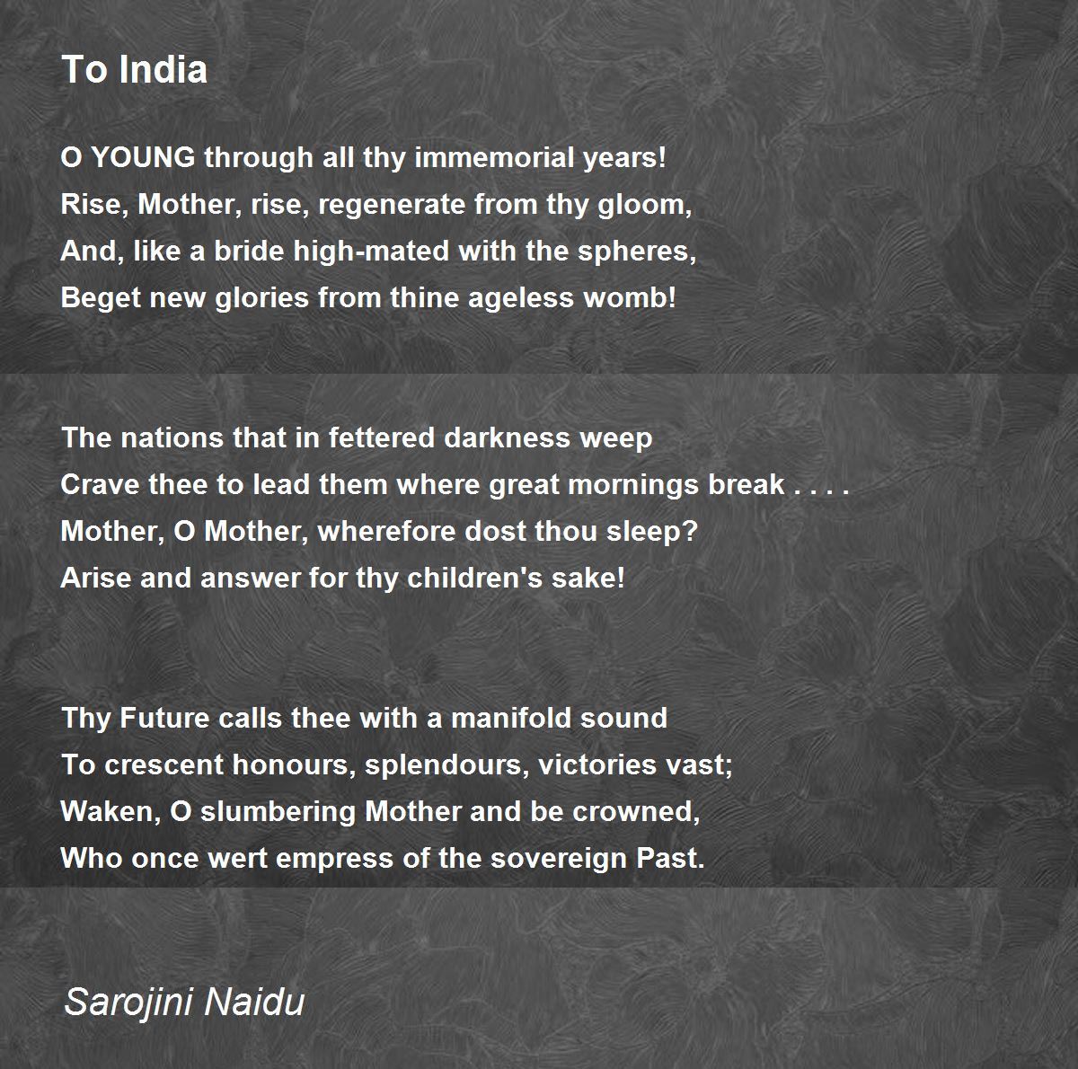 poem on india in english