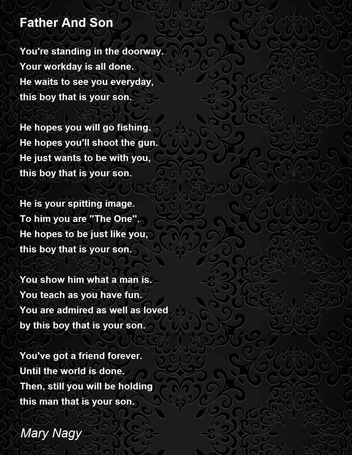 Father And Son Father And Son Poem by Mary Nagy