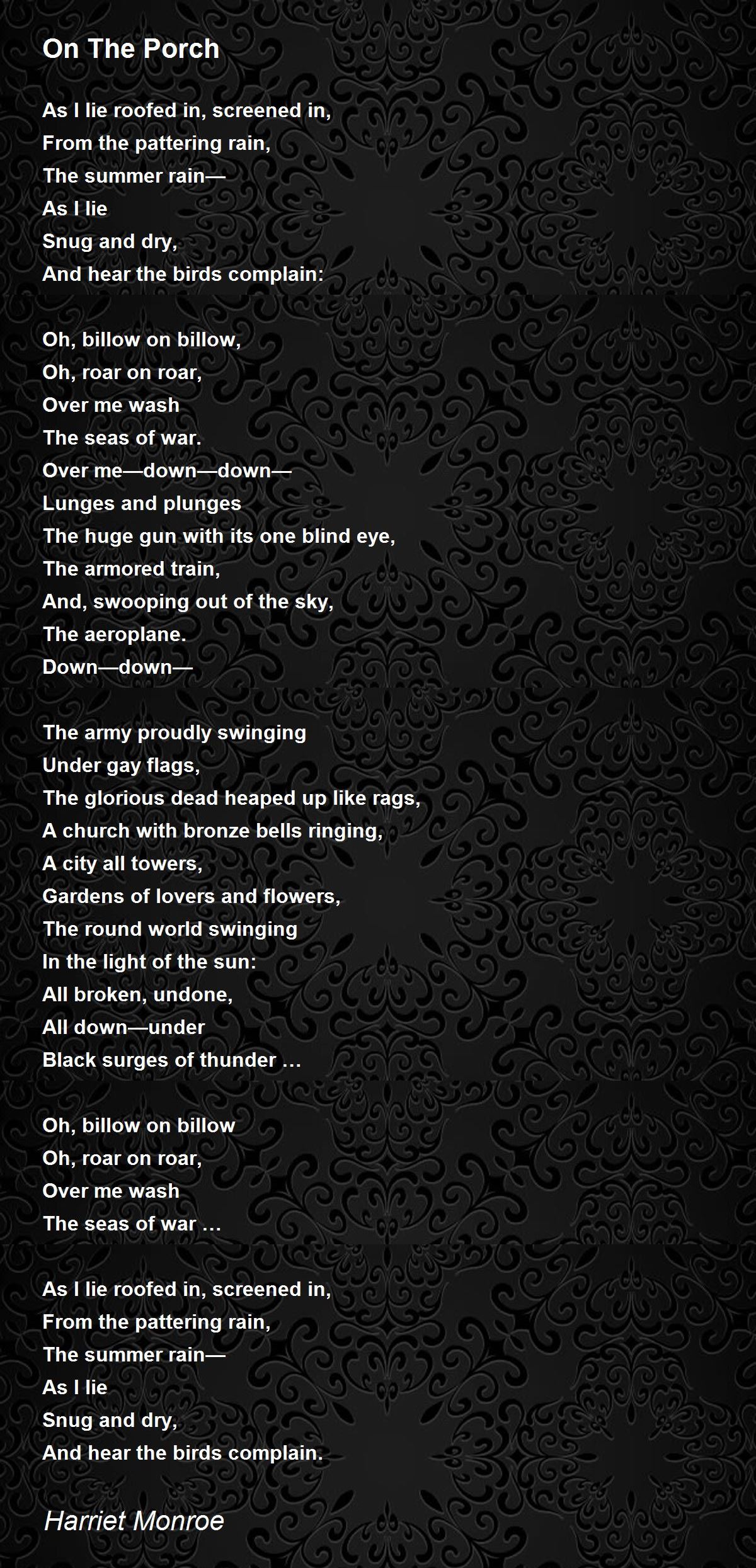 On The Porch On The Porch Poem by Harriet Monroe