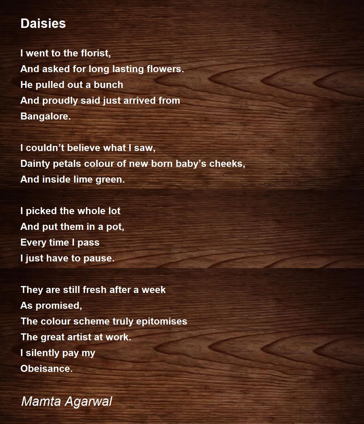 Daisies Poem by Mamta Agarwal Poem Hunter