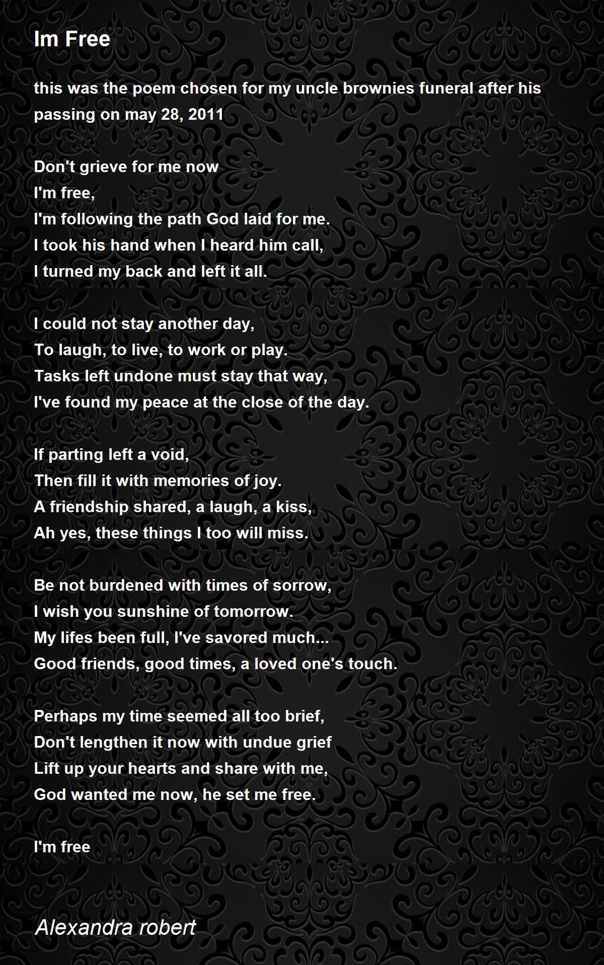 Im Free Im Free Poem by Alexandra robert