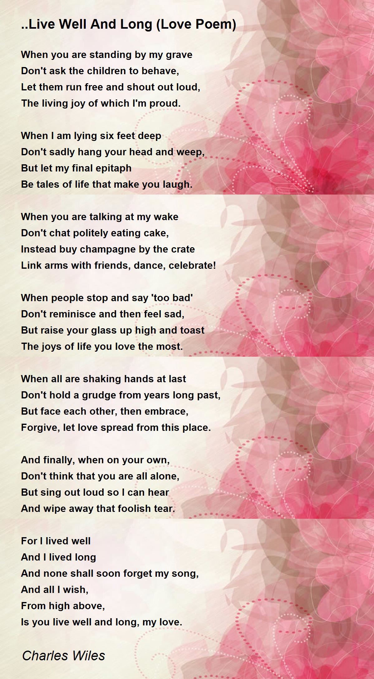 live well and long love poem