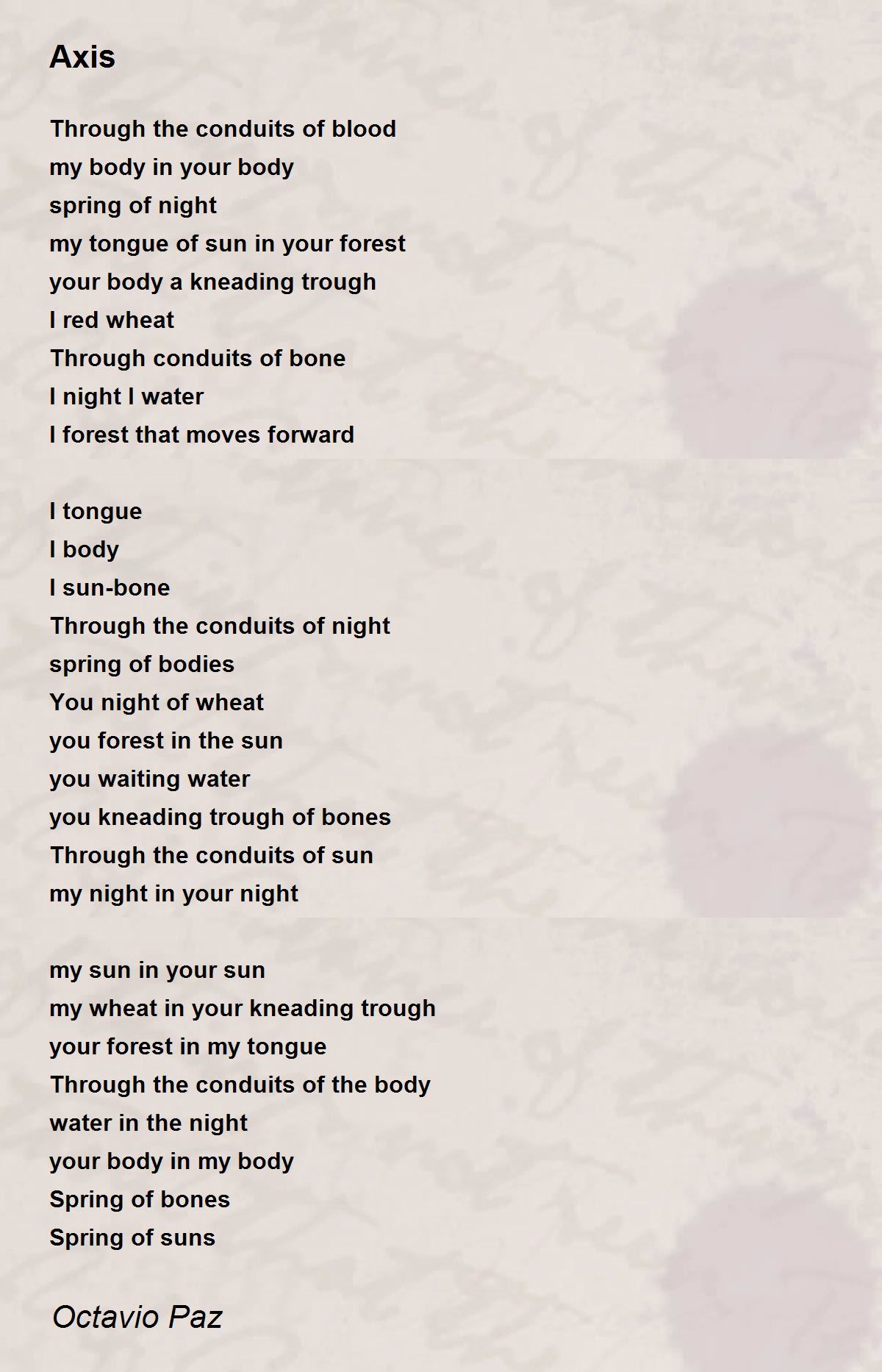Axis Poem by Octavio Paz - Poem Hunter