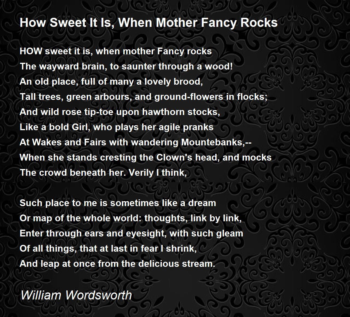 How Sweet It Is, When Mother Fancy Rocks How Sweet It Is, When Mother